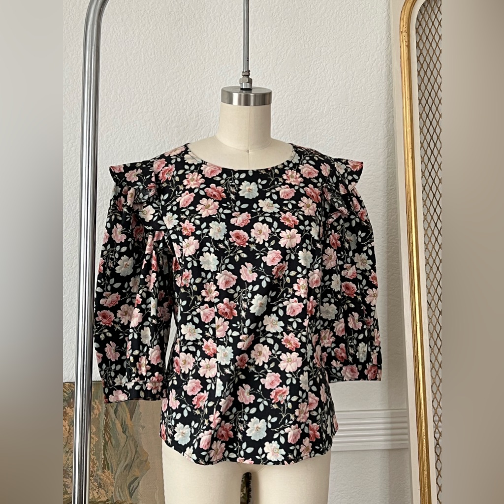 Rebecca Taylor La Vie Vintage Floral Pullover Blouse